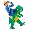mini kitty Costume Gonfiabile da Dinosauro per Adulti Cosplay Costume di Halloween per Bambini Costumi Divertenti per Feste a Tema T-REX Costume da Cavaliere di Dinosauro di Carnevale di Natale (Bambino S)