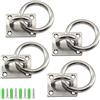Zerniple M5 Pad Eye Plate 304 ganci a U in acciaio inox 304 ganci ad anello ganci gancio da soffitto gancio a vite (4 pezzi con viti in acciaio inox)