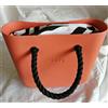 O bag MINI - Borsa Nuova Originale O bag col. TERRACOTTA Int. ZEBRA Manici NERO