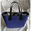 O bag MINI - Borsa Nuova Originale O bag - Col. Blu Int. GRIGIO Manici NERO