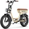 Bici elettrica 250W Motore 48V18AH Batterie Freno idraulico Doppia sospensione Bicicletta elettrica 20 pollici Fat Tire E Bike per tutti i terreni - Beige