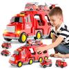 BLmukce Toys Truck de Transport per 3-6 anni, vigili del fuoco 7 in 1 con suono e luce, giocattolo per bambini, regalo di compleanno, veicoli, forza di attrito giocattolo per ragazzi ragazze 1 2 3 4 5 6 anni