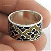 Handmade Anello Cocktail In Smalto In Argento Sterlingo 925 Massiccio Taglia 7 P1