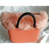 O bag MINI - Borsa Nuova Originale Col. TERRACOTTA Int. ZEBRA Manici NERO BORDO