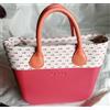 O bag MINI - Borsa Nuova Originale Col. CORALLO Int. BIANCO Manici ARANCIO BORDO