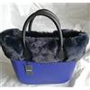 O bag MINI - Borsa Nuova Originale - Col. Blu Int. NERO Manici NERO BORDO