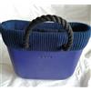 O bag MINI - Borsa Nuova Originale - Col. Blu Int. BLU Manici NERO BORDO LANA