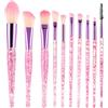 Molain Set di pennelli per make-up con cristalli glitterati, 10 pennelli per fondotinta, senza macchie, per correttore, per eyeliner, fard, colore 1