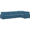 vidaXL Divano Modulare con Cuscini in Velluto Blu, Divano componibile, Divano componibile modulare, Divano Moderno, Divano componibile, Divano a L
