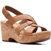 Clarks womens Giselle Beach Wedge Sandal, Tan Leather, 6.5 US