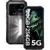 HOTWAV Hyper 7 5G Outdoor Smartphone (2025), 20GB RAM+256GB ROM, 280LM Campinglicht, Cellulare Impermeabile, 10800mAh(33W) Cellulari, 6.6"FHD+ 120Hz, 64MP+32MP, Face ID/IP68/IP69K/NFC (nero)