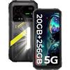 HOTWAV Hyper 7 5G Outdoor Smartphone (2025), 20GB RAM+256GB ROM, 280LM Campinglicht, Cellulare Impermeabile, 10800mAh(33W) Cellulari, 6.6"FHD+ 120Hz, 64MP+32MP, Face ID/IP68/IP69K/NFC (Giallo)