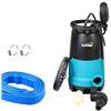 KATSU Tools Pompa Sommersa Professionale per Acque Pulite e Sporche con 10 Metri di Tubo da 1 e Attacco Rapido Base Intercambiabile, Blu, Speciale 400W