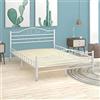Sufrk Rete a Doghe con 24 Doghe 80x200 cm-Struttura Letto Matrimoniale,Testiera Elegante in Metallo Stile Rustico Moderno