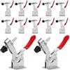 QUOTRE 12 Pezzi Morsetto a Leva Rapido GH-201-B, Morsetto a Leva Rapido, Toggle Morsetto 90 kg Metallo Orizzontale Sgancio Rapido, per Lavorazione del Legno, Saldatura, Macchinari, Prodotti Fatti a Mano