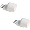 A2ZWORLD Adattatore con Spina Angolare 10A 2P+T con Presa Piccola 10A/ Schuko 16A, Riduttore a Spina Laterale Salvaspazio 5.7cm (2)