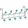 PREMIER Housewares 0509732 Appendiabiti da Porta, Cromato, 10 Ganci, Palle di Plastica, Turchese