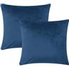 AMEHA Set da 2 Federa per cuscino natalizie in velluto, 45 x 45 cm, quadrata, per camera da letto, con cerniera invisibile, federe decorative per cuscini per divano (Blu Navy)