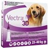 CEVA SALUTE ANIMALE SPA VECTRA 3D*spot-on soluz 3 pipette 4,7 ml 256 mg + 22,7 mg +1.865 mg cani da 25 a 40 Kg, tappo viola