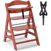hauck Seggiolone Pappa in Legno Alpha+ - Seggiolone Evolutivo da 6 mesi fino a 90 kg - Sedia Evolutiva con Barra Frontale, Cintura Inguinale e a 5 Punti - Legno Certificato FSC® - Cork