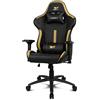 DRIFT GAMING DRIFT DR350 -DR350GOLD - Sedia da gioco professionale, similpelle, braccioli 4D, ruote silenziose, pistone di classe 4, inclinazione, cuscino lombare/cervicale, nero/oro