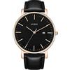 BUREI Uomo Orologio da Polso al Quarzo Classico con Cassa Ultra Sottile Design Minimalista Quadrante Analogico Data Finestra
