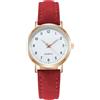AOOSU Orologio Da Donna, Orologio Al Quarzo Analogico, Orologio Da Polso per Donna Orologio Da Donna Classico Business Casual Cinturino per Oorologio Satinato (Rosso)