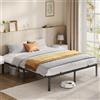 VASAGLE Struttura Letto Matrimoniale, per Materasso 160 x 200 cm, Telaio del Letto in Metallo, Spazio di Organizzazione, Moderno, per Ospiti, Montaggio Semplice, Nero Inchiostro RMB135B01
