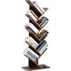 BAKAJI Libreria Scaffale 10 Ripiani Inclinati in Legno MDF Effetto Anticato Design Moderno Industriale per Soggiorno Salotto Casa Ufficio Dimensione 141 x 25 x 50 cm
