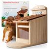 GARDIGO® Mangiatoia Scoiattoli | Casetta da Giardino Ecologica | Casa Scoiattolo | Casetta in Legno da Giardino | In Legno Massello, Finestra in Plexiglass | Distributore di Mangime - ca. 11x20x23cm