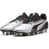 PUMA King Match Fg/AG Jr, Soccer Shoe Unisex - Bambini e Ragazzi, Puma Silver Puma Black Sun Struck Puma White, 28 EU