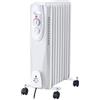 Velamp Radiatore ad Olio 9 elementi 2000 W - riscaldamento silenzioso e uniforme, 9 lamelle efficienti, termostato regolabile, ruote trasportabili