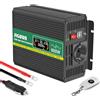 JIGUUN 600W inverter 12V/24V 220V onda pura Trasformatore con 1 prese EU e 2 porta USB 2.4A Telecomando senza fili e display LCD Potenza di picco 1200W per camion camper emergenza