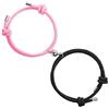BUREI Bracciale Coppia Magnetico Attrazione Reciproca Braccialetto Magnetico Personalizzato Braccialetto per Coppia Amicizia Regalo per Donna Nero+Rosa