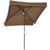 Outsunny Ombrellone 2x2 m da Esterno con Tettuccio Quadrato, Regolabile e Portatile, in Metallo e Poliestere, Caffè