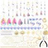 OFFCUP Appeso Arcobaleno Prisma Finestra, 200pcs Acchiappasole Cristallo, Crystal Suncatcher, Appendere Vetro Acchiappa Sole, Pendenti Prismi Cristallo per Casa Giardino Nozze, Regalo di Natale (Oro）