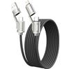 RAVIAD Multi Cavo di Ricarica [1M] 4 in 1 Multiplo Cavetto 100W PD con USBC/USBA a Lightning, USBC/USBA a USB C interfaccia Cavo USB di Ricarica per Google Pixel, Galaxy S25 S24, iPhone 16 15, Honor