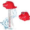 OFFCUP Termometro Galleggiante, Termometro per Piscina, Termometri Galleggiante per Piscina, per Spa Esterni/Interni, Piscine, Vasche, Vasche e Acquari (Dinosauro Rosso)