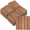 Outsunny Piastrelle da Esterni Pavimento da Giardino in Legno, Set da 27 Pezzi, 2.5m², Montaggio a Incastro, 30x30cm, Marrone