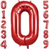 OFFCUP Palloncini Compleanno Rossi 101 CM, Palloncino Numero 0, Foil Palloncini Numeri, Giganti Palloncini Numeri, Decorazioni Festa Compleanno, Gonfiabili Pallone per Anniversario