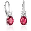 Diamond Treats Orecchini da donna in argento Sterling 925, pendenti con pietre verdi, rosse o blu, orecchini dormati con pietre colorate, Argento sterling