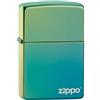 Zippo Accendino Zippo® Classic High Polish Teal 49191ZL, Accendino Antivento Ricaricabile Zippo, Realizzato in Metallo con Caratteristico click Zippo, Color Azzurrino, Made in USA, Ottima Idea Regalo