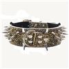 haoyueer Collare per cani affilato con borchie, larghezza 5 cm, elegante, in pelle, per cani di taglia media e grande Pitbull, Labrador, Boxer Rottweiler Pastore Tedesco