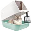 WODFARR Cassettiera per lettiera chiusa, per la casa, vassoio, pala, disponibile per gatti piccoli e grandi, L36 x W51 x H34 cm (azzurro)