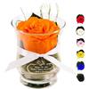 Rosen-Te-Amo | regalo festa della Mamma | rosa stabilizzata vera profumata arancione in vaso per fiori in vetro | scatola dal design raffinato || Composizioni artigianali rosa eterna| regalo donna