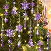 Lanpn 26 Pezzi Natale Decorazione Cristallo Decorazioni Albero di Natale, Acrilico Fiocco di Neve Ghiacciolo Con Fili da Appendere Pendenti Ornamenti, Natalizia Inverno Festa Addobbi Viola