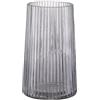 KAYLETIN Vaso in vetro nero per fiori, vaso a coste, vasi da fiori per bouquet, vasi in vetro moderno per soggiorno, camera da letto, tavolo da pranzo, ufficio, scaffale, 20 cm