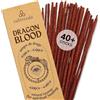 Calmveda Potent Dragons Blood Incense Sticks - (40+Sticks, 9 inch) Thick Natural Resin Incense, Clean Charcoal Free | Sweet Spicy & Ambery Smelling Protection Incense (Sangre de Grado) (Burn Time 45+ Mins)…
