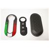 Car Passion Cover Chiave Guscio + Tasti TASTINI in Gomma COMPATIBILE CON Fiat 500 Grande Punto Evo Bravo Panda 500L Lancia Y YPSILON MUSA Delta SCOCCA Telecomando Tricolore Italia + Video Tutorial Montaggio