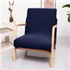 Highdi Copripoltrone 1 posto Elasticizzati in Spandex Tinta Unita, Adatto per Poltrona con Braccioli in Legno, Coprisedia Lavabile per Soggiorno, Camera da Letto, Ufficio (Blu navy)